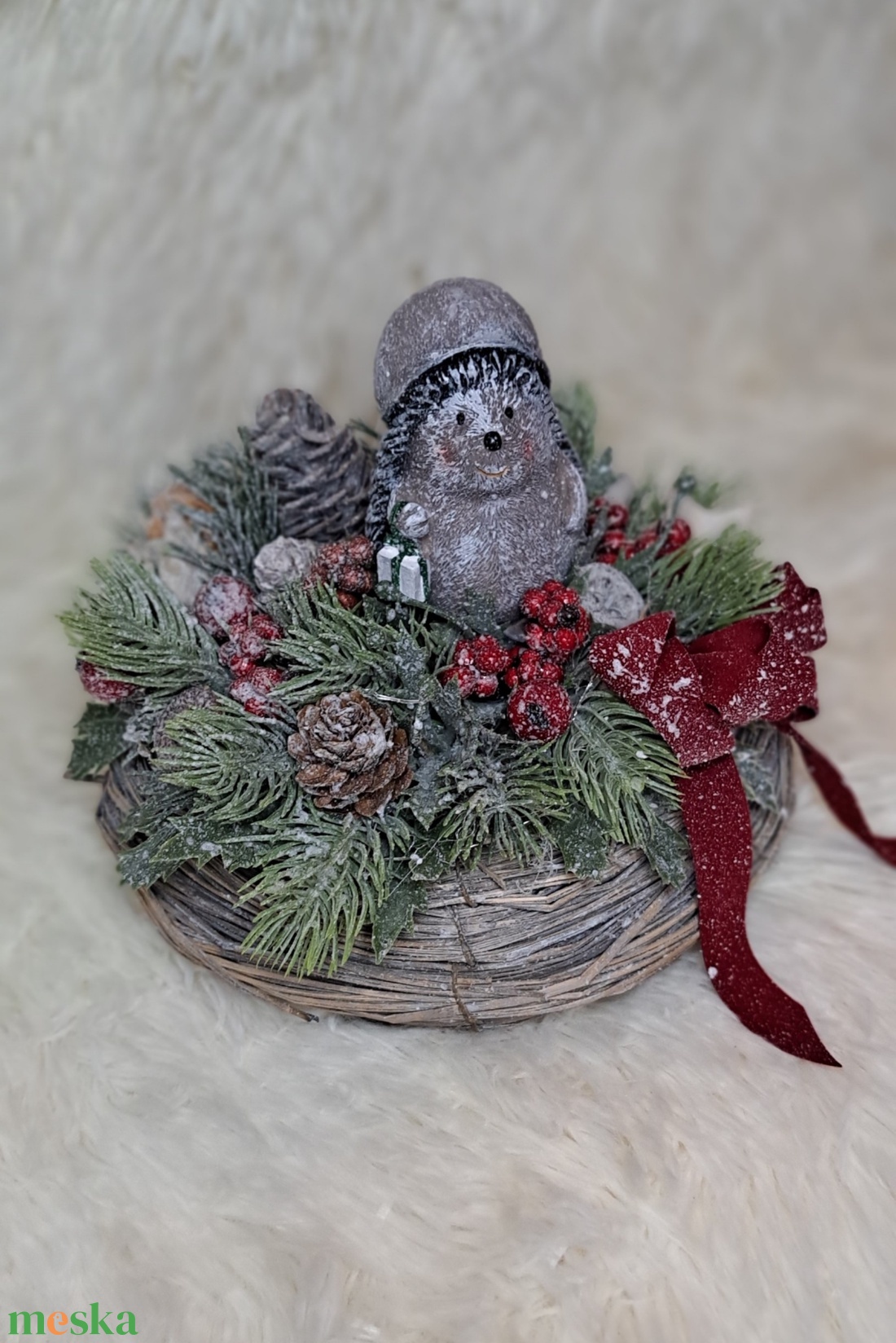 Adventi asztaldísz világítással - karácsony - adventi díszek - adventi asztaldísz - Meska.hu