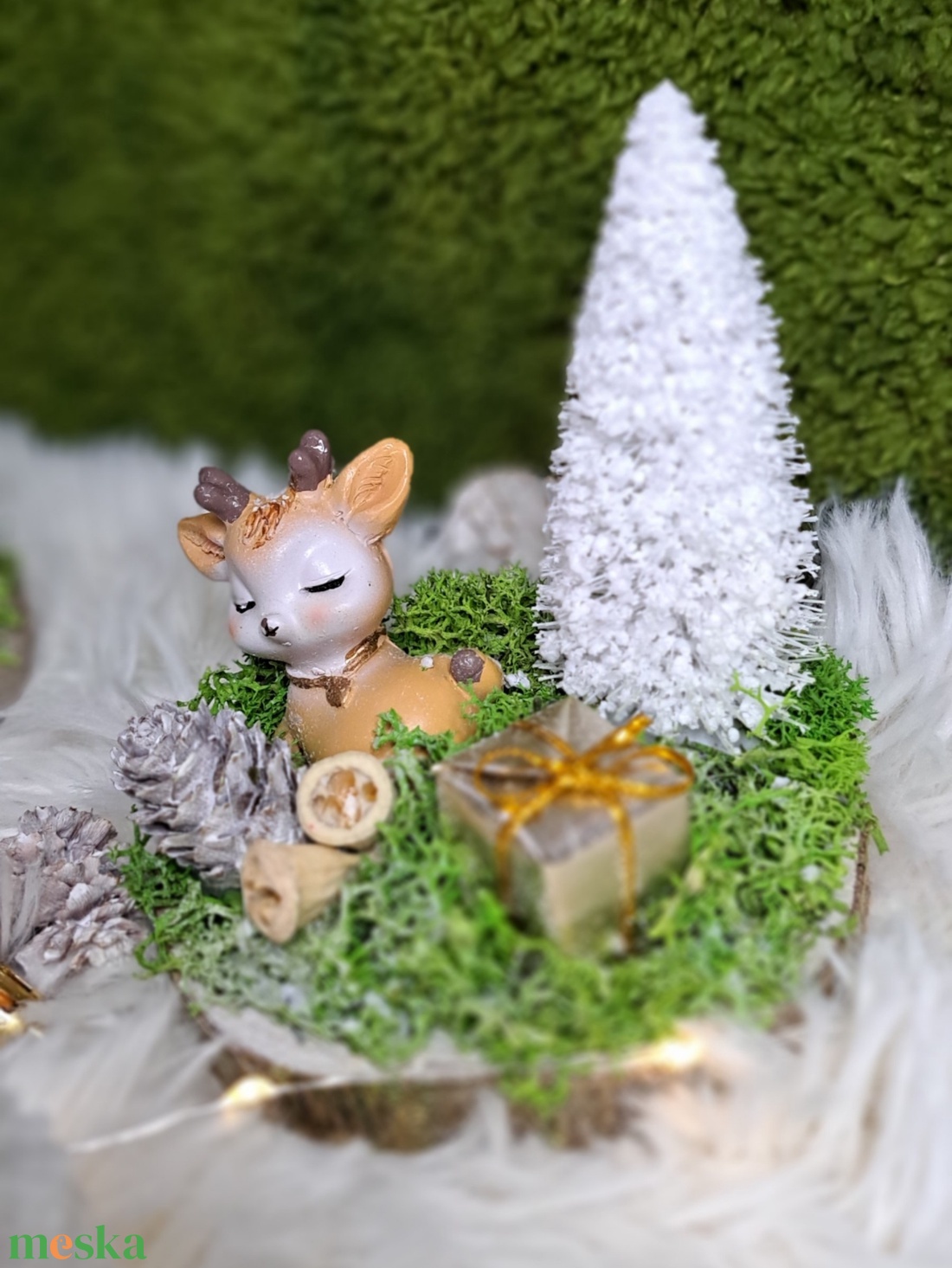 Cuki őzikés adventi asztaldísz - karácsony - adventi díszek - adventi asztaldísz - Meska.hu