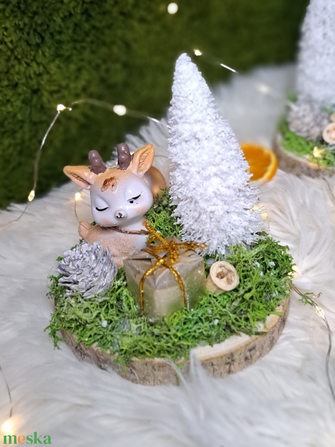 Cuki őzikés adventi asztaldísz - karácsony - adventi díszek - adventi asztaldísz - Meska.hu