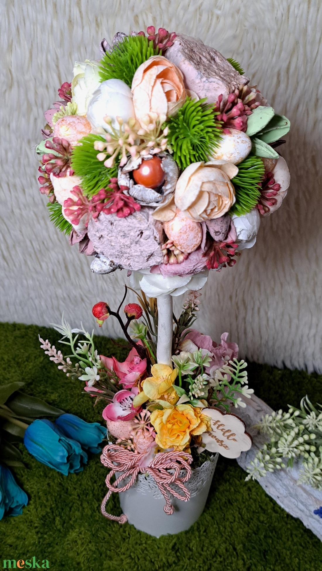 Tavaszfa virágokkal - otthon & életmód - dekoráció - asztal és polc dekoráció - asztaldísz - Meska.hu