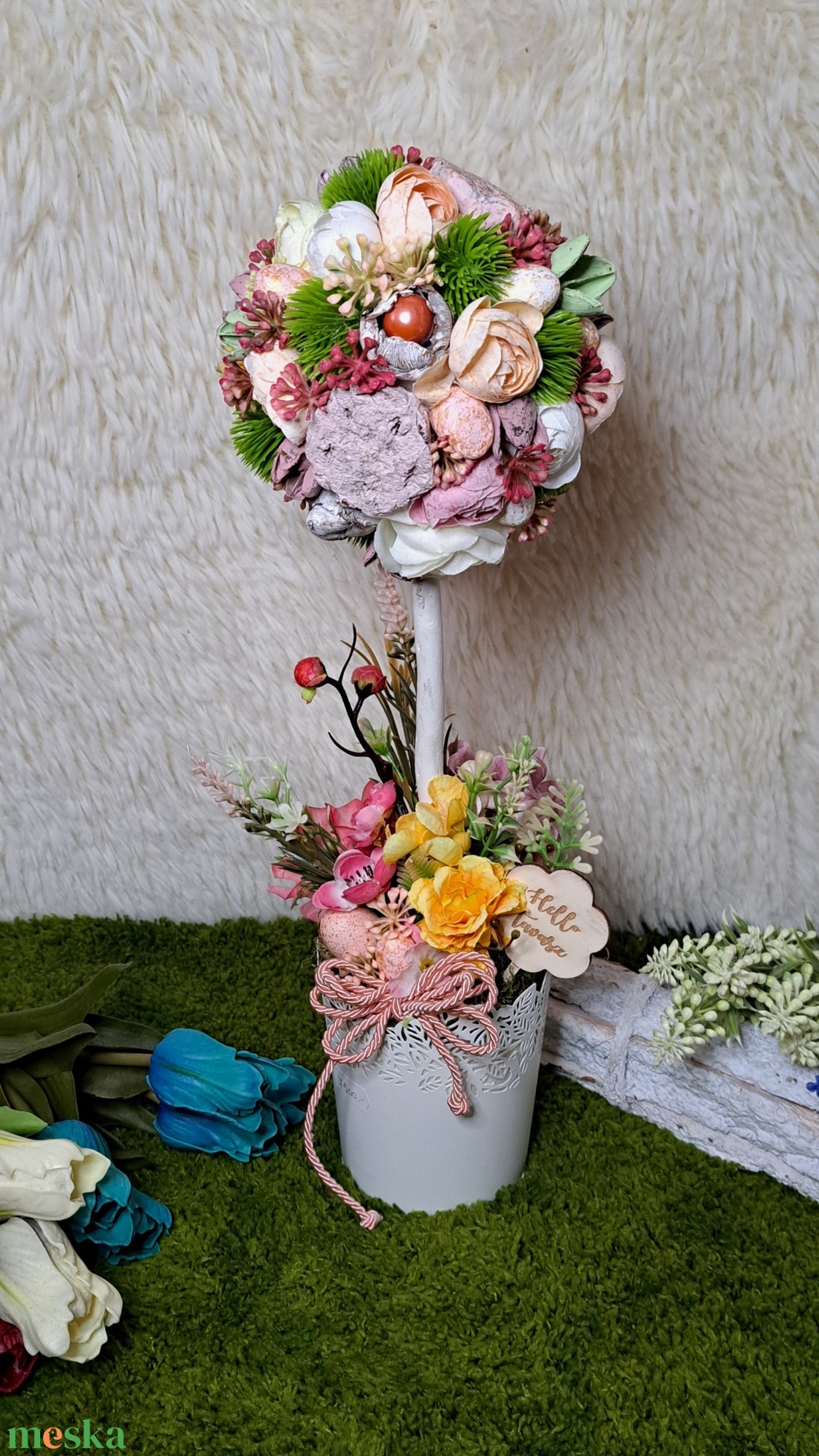 Tavaszfa virágokkal - otthon & életmód - dekoráció - asztal és polc dekoráció - asztaldísz - Meska.hu