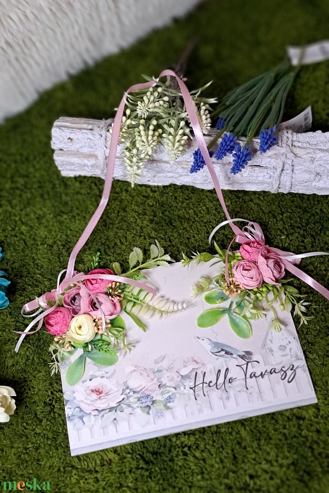 Tavaszi hangulatú kopogtató - otthon & életmód - dekoráció - ajtó- és ablak dekoráció - ajtódísz & kopogtató - Meska.hu