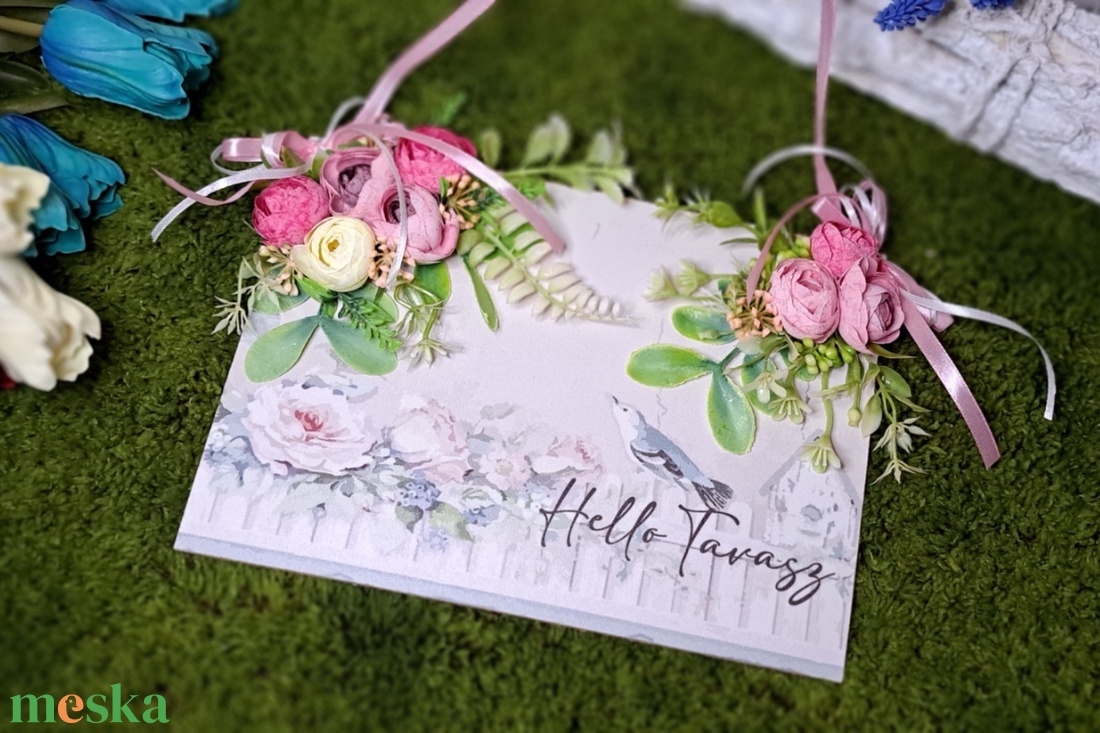 Tavaszi hangulatú kopogtató - otthon & életmód - dekoráció - ajtó- és ablak dekoráció - ajtódísz & kopogtató - Meska.hu