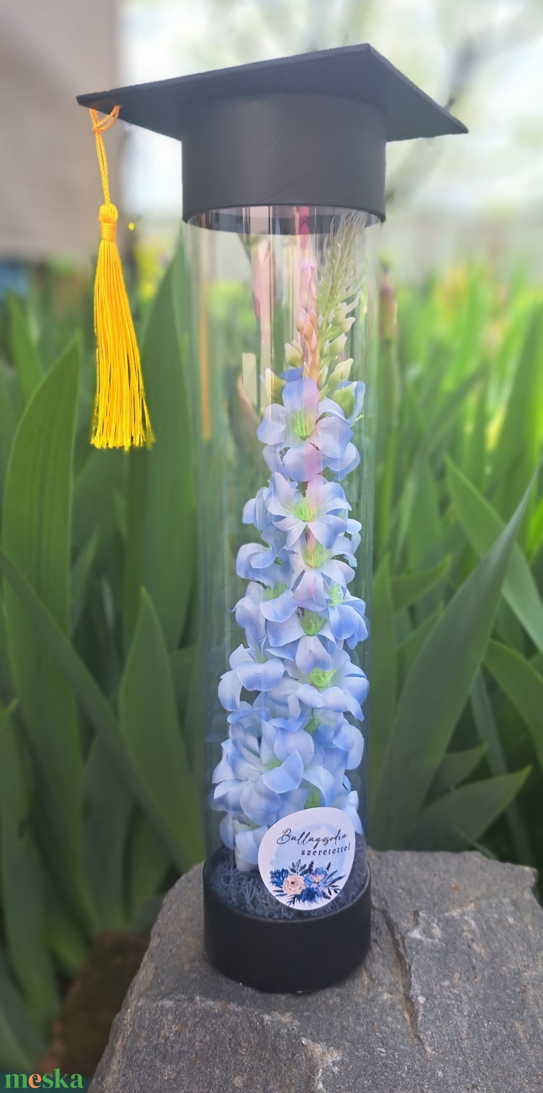 Ballagási ajándék örökvirág tartóban - otthon & életmód - virágdekoráció - virágok - virágbox - Meska.hu