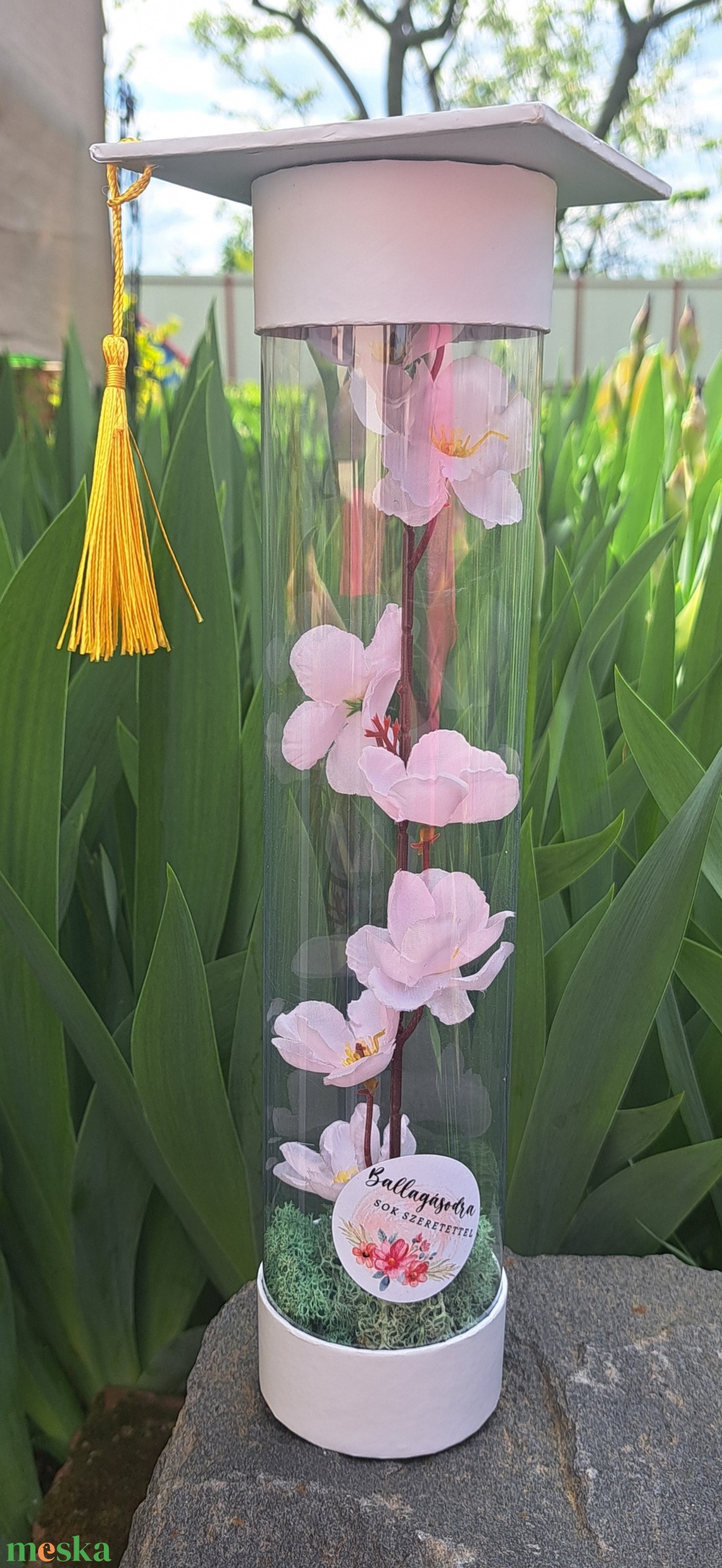 Ballagási ajándék örökvirág tartóban - otthon & életmód - virágdekoráció - virágok - virágbox - Meska.hu