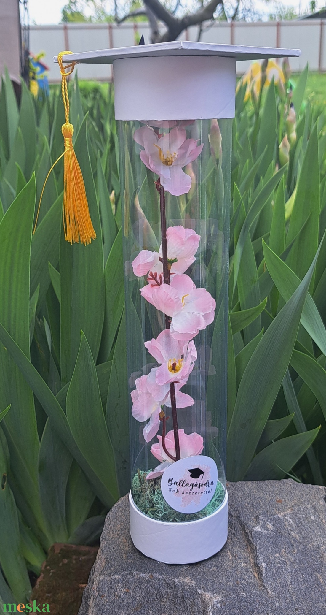 Ballagási ajándék örökvirág tartóban - otthon & életmód - virágdekoráció - virágok - virágbox - Meska.hu