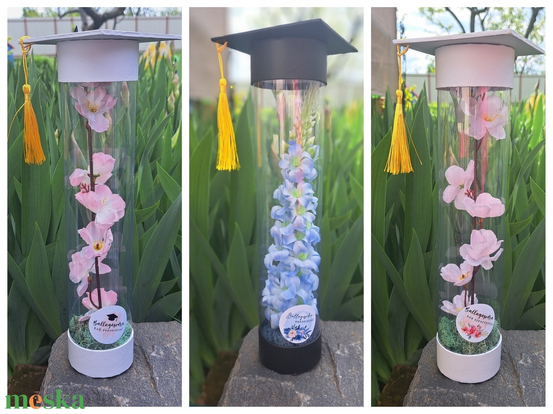 Ballagási ajándék örökvirág tartóban - otthon & életmód - virágdekoráció - virágok - virágbox - Meska.hu