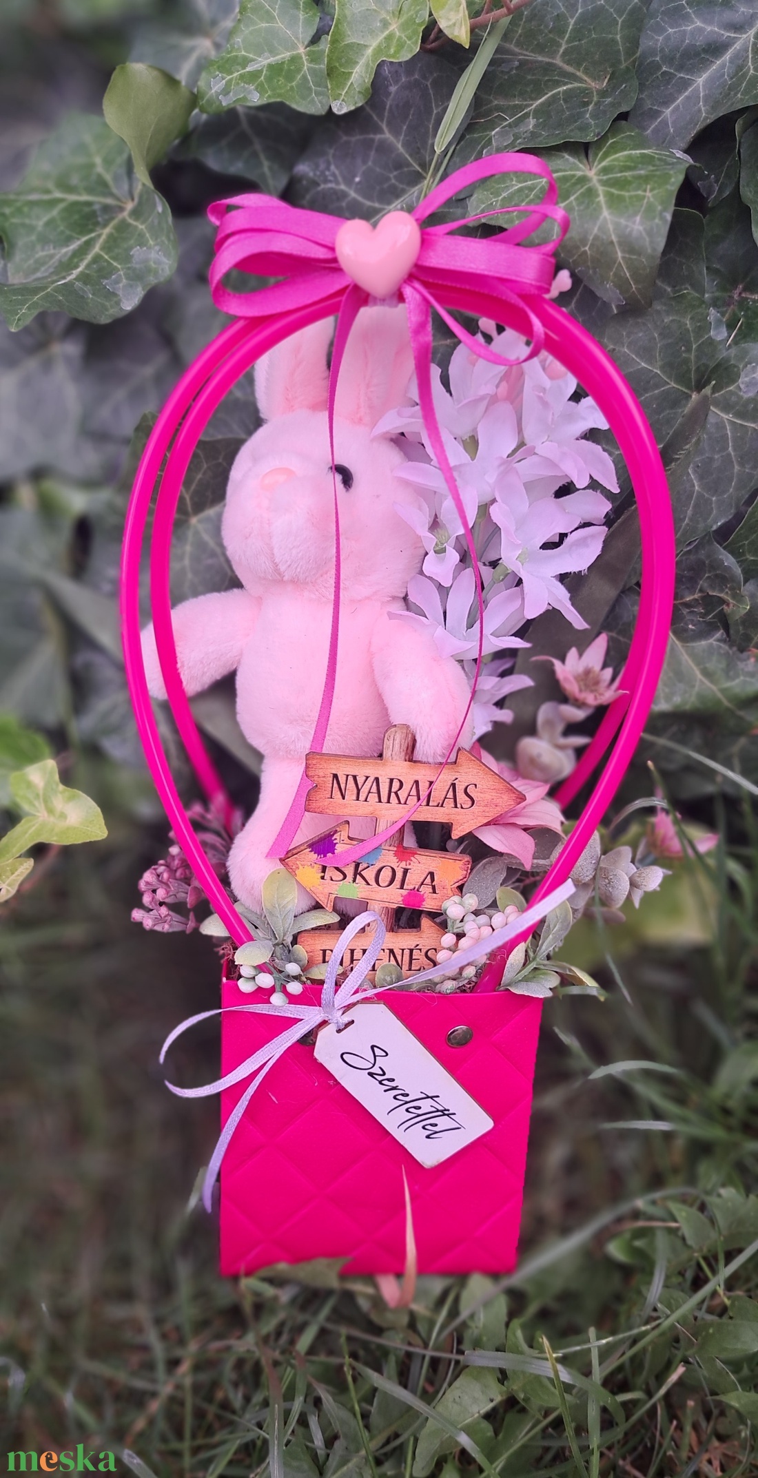 Ballagási  kistáska stitch angel nyuszi - otthon & életmód - virágdekoráció - virágok - virágcsokor - Meska.hu