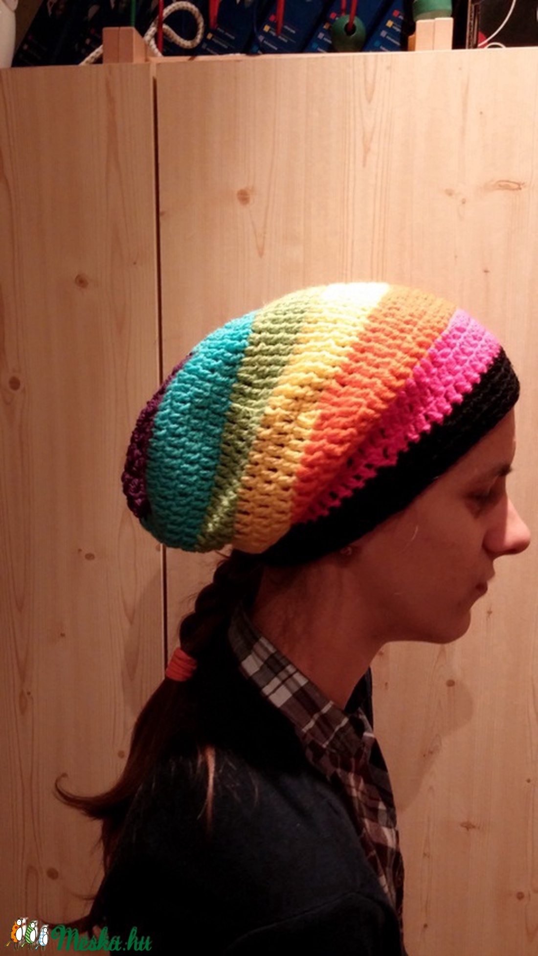 Horgolt szivárvány sapka Rasta, -  - Meska.hu