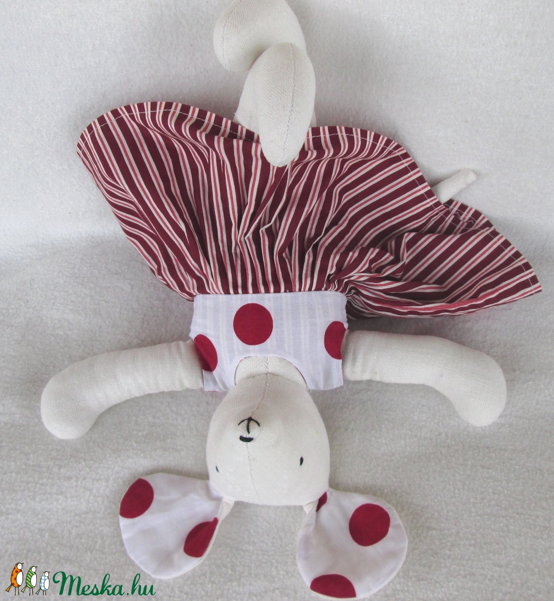 Egérke, piros pöttyös-csíkos -  - Meska.hu
