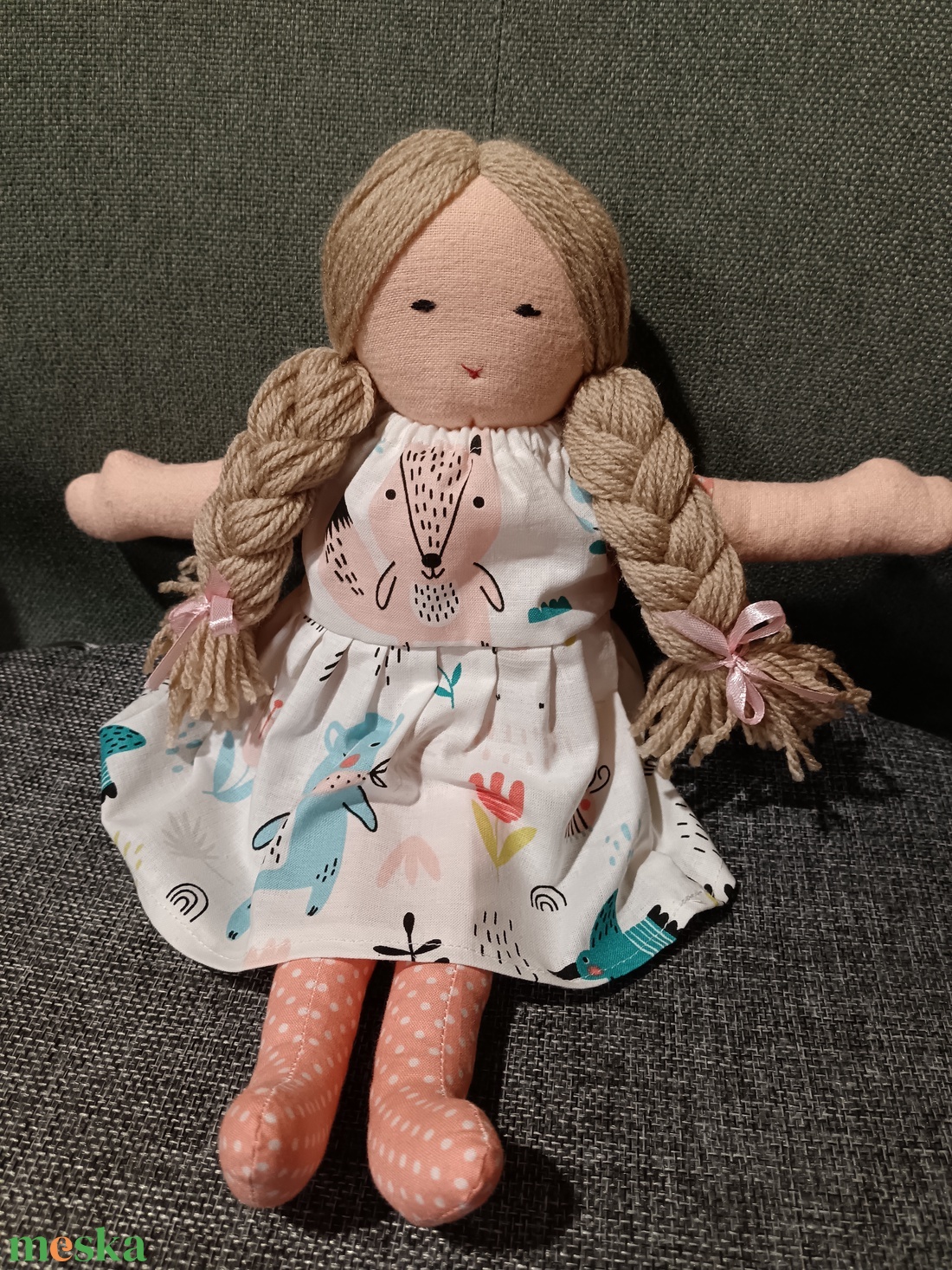 Rózsaszín harisnyás szőke baba - játék & sport - baba & babaház - baba - Meska.hu