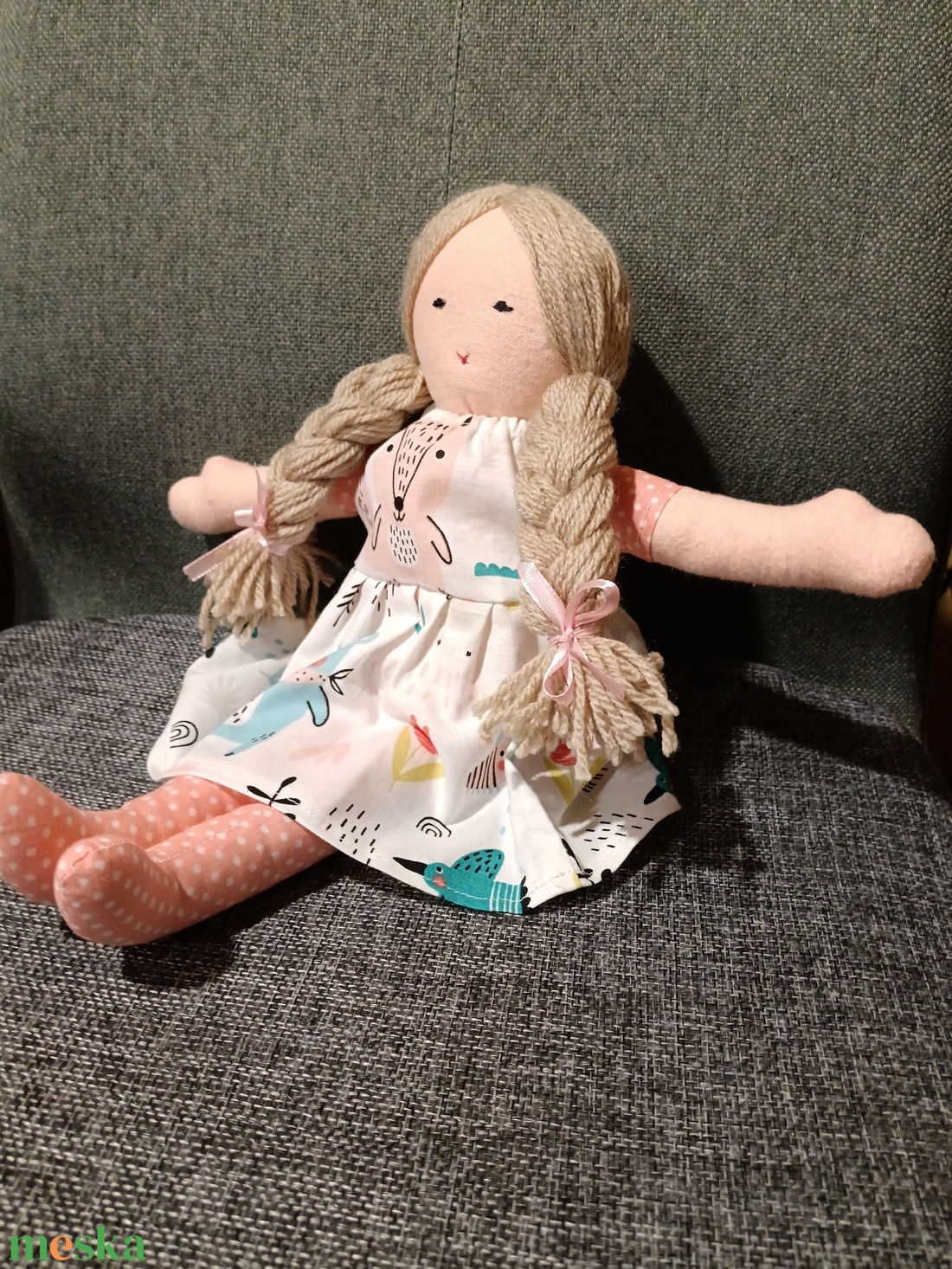 Rózsaszín harisnyás szőke baba - játék & sport - baba & babaház - baba - Meska.hu