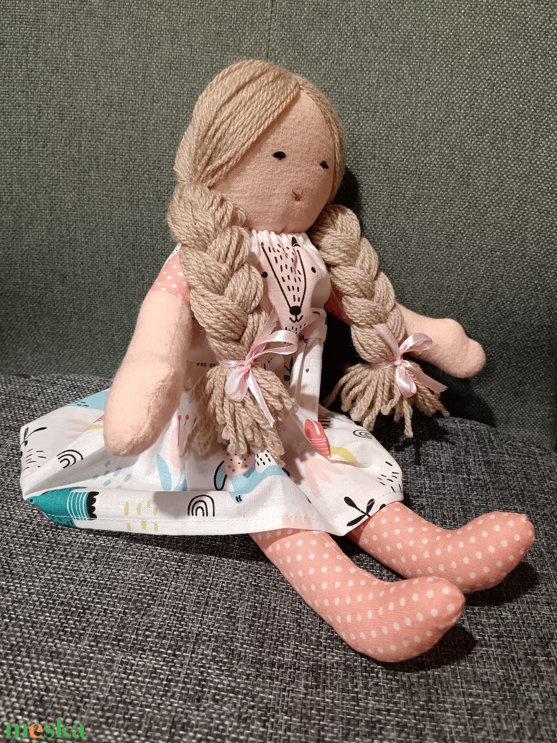 Rózsaszín harisnyás szőke baba - játék & sport - baba & babaház - baba - Meska.hu