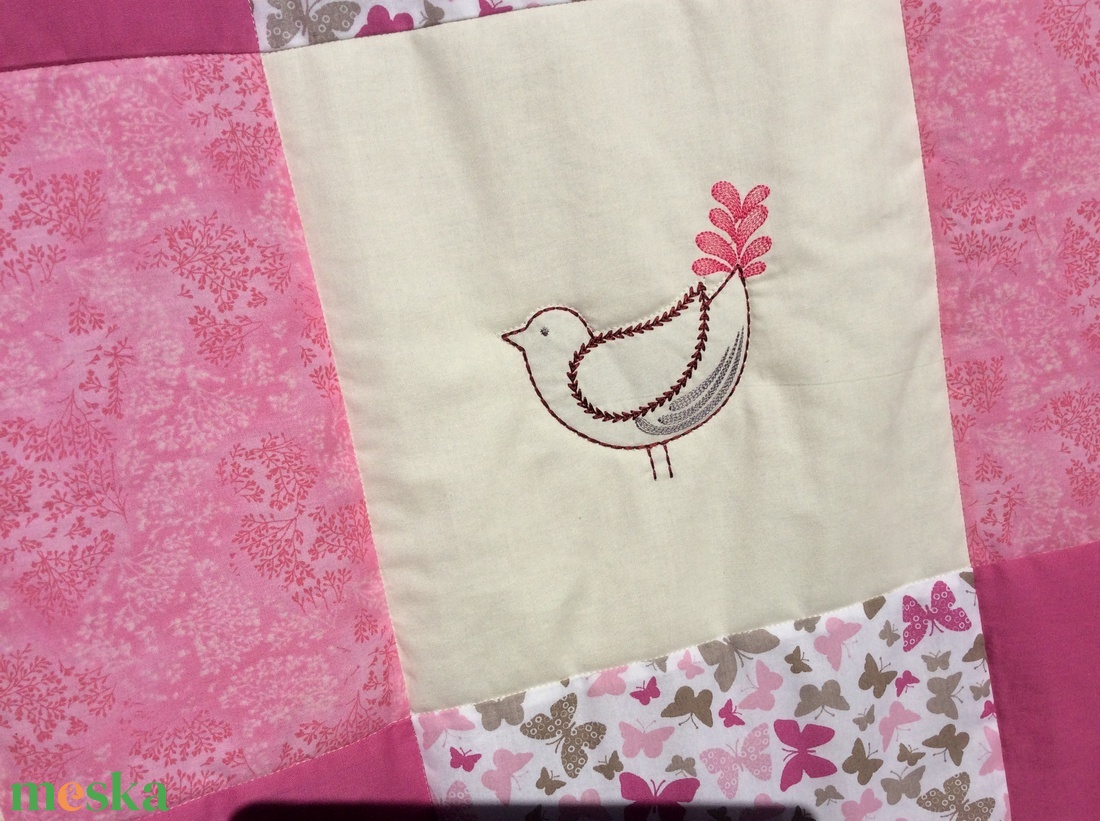 Rózsaszín pillangós, madaras, baglyos takaró - játék & sport - 3 éves kor alattiaknak - játszószőnyeg - Meska.hu