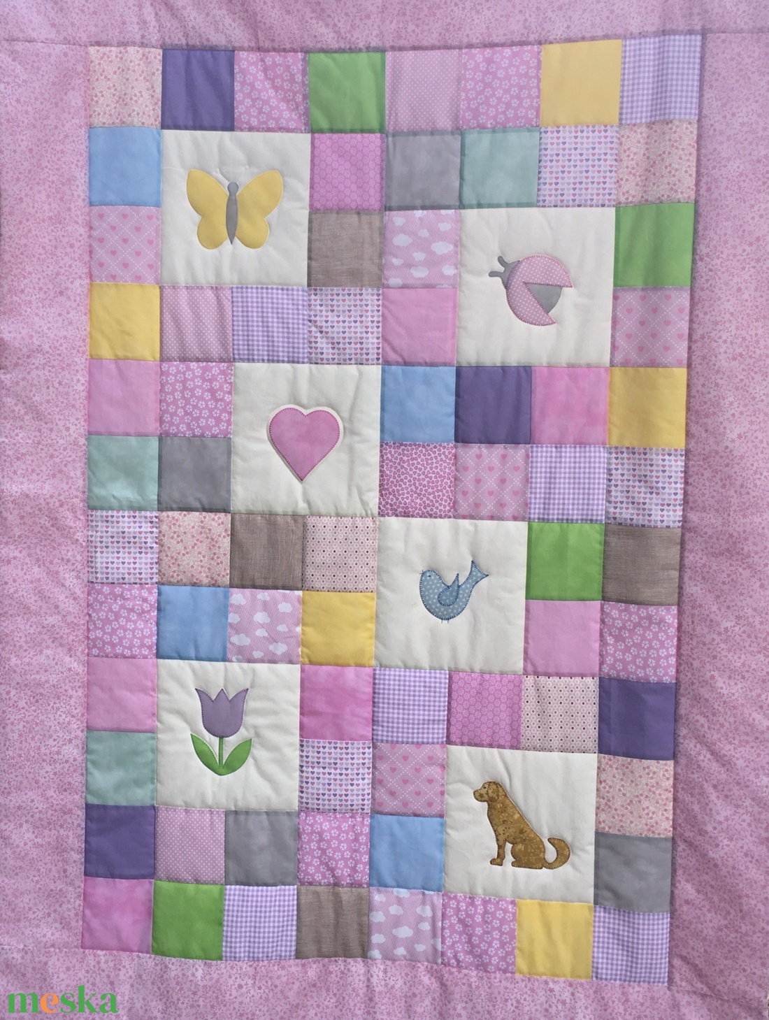 Pasztell kislány takaró - otthon & életmód - babaszoba, gyerekszoba - babatakaró, gyerek pléd - Meska.hu