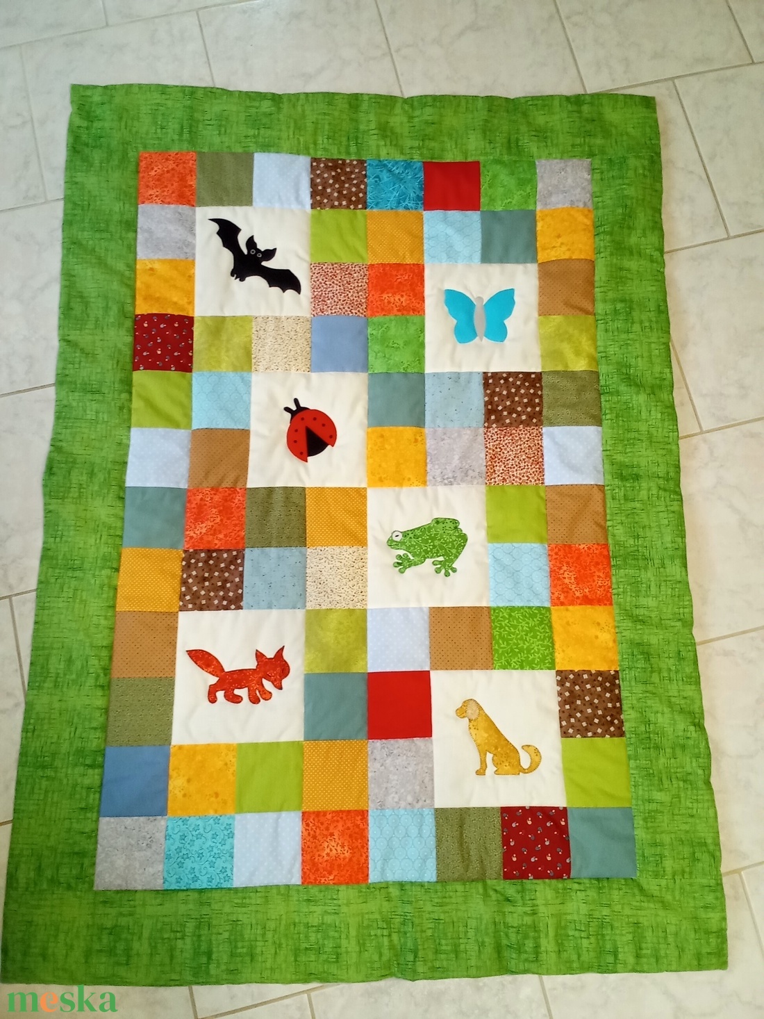 Állatos takaró denevérrel és rókával - baba - mama - babaágyneműk - babatakaró, gyerek pléd - Meska.hu