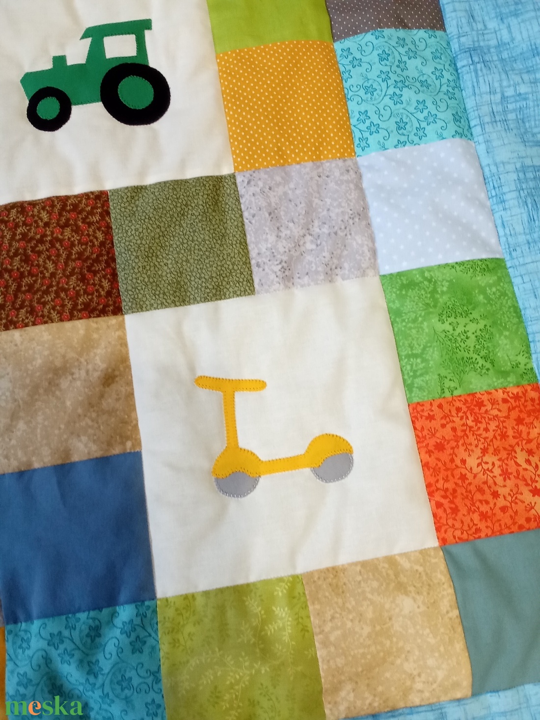 Járgányos takaró tűzoltóautóval, rollerrel, busszal, vonattal, traktorral és autóval - baba - mama - babaágyneműk - babatakaró, gyerek pléd - Meska.hu