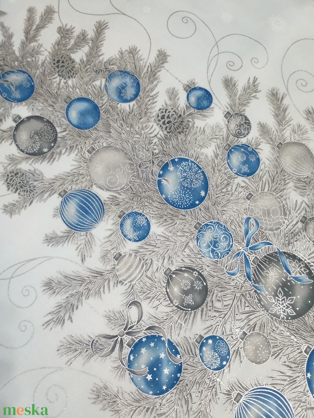 Fenyőfa ezüstben és kékben - karácsony - karácsonyi lakásdekoráció - karácsonyi lakásdíszek - Meska.hu