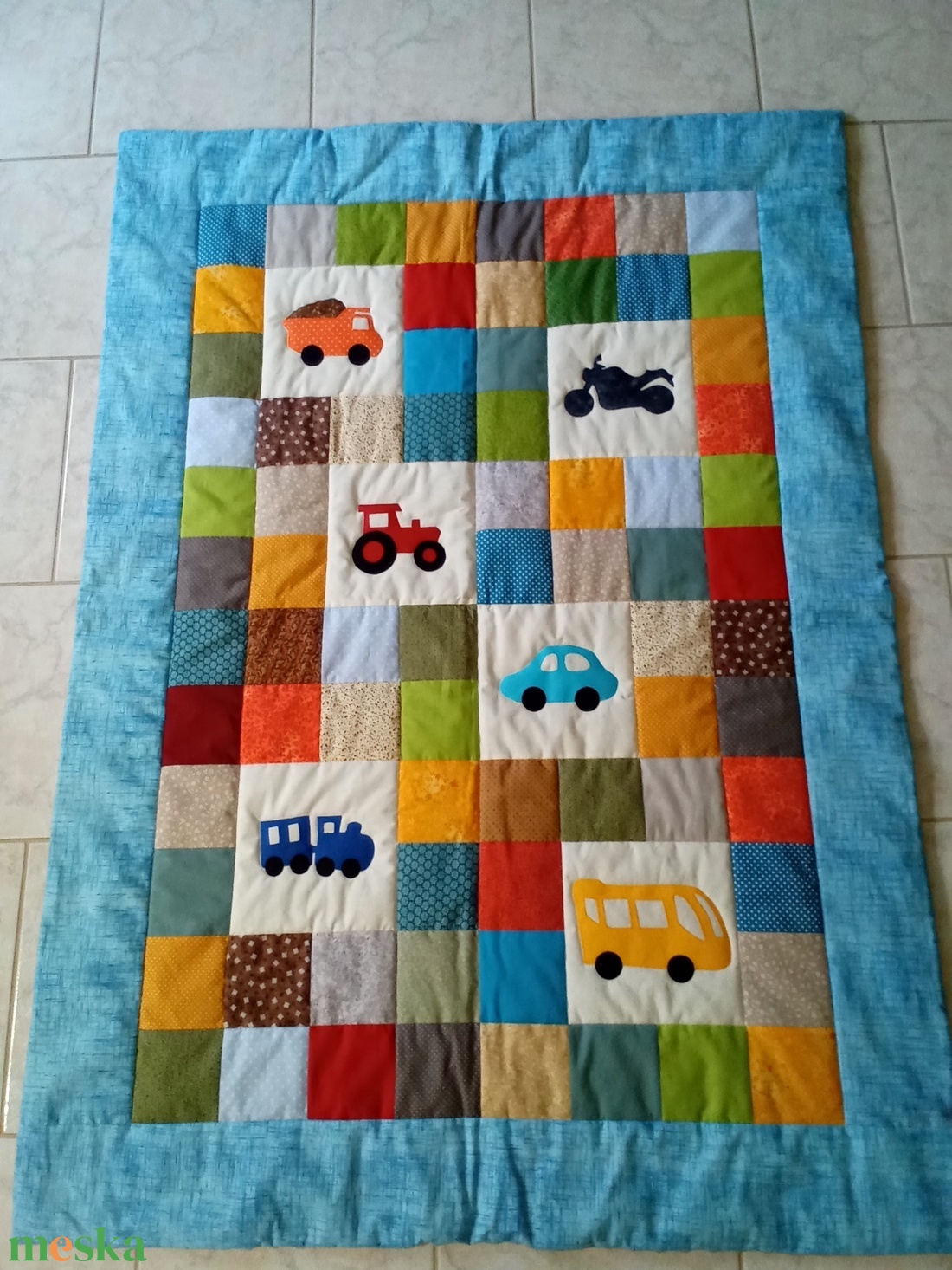 VONATOS Takaró  - baba - mama - baba ágynemű - babatakaró, gyerek pléd - Meska.hu