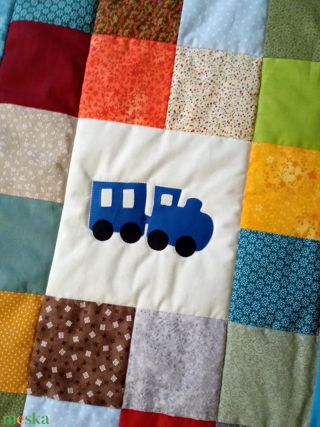 VONATOS Takaró  - baba - mama - baba ágynemű - babatakaró, gyerek pléd - Meska.hu