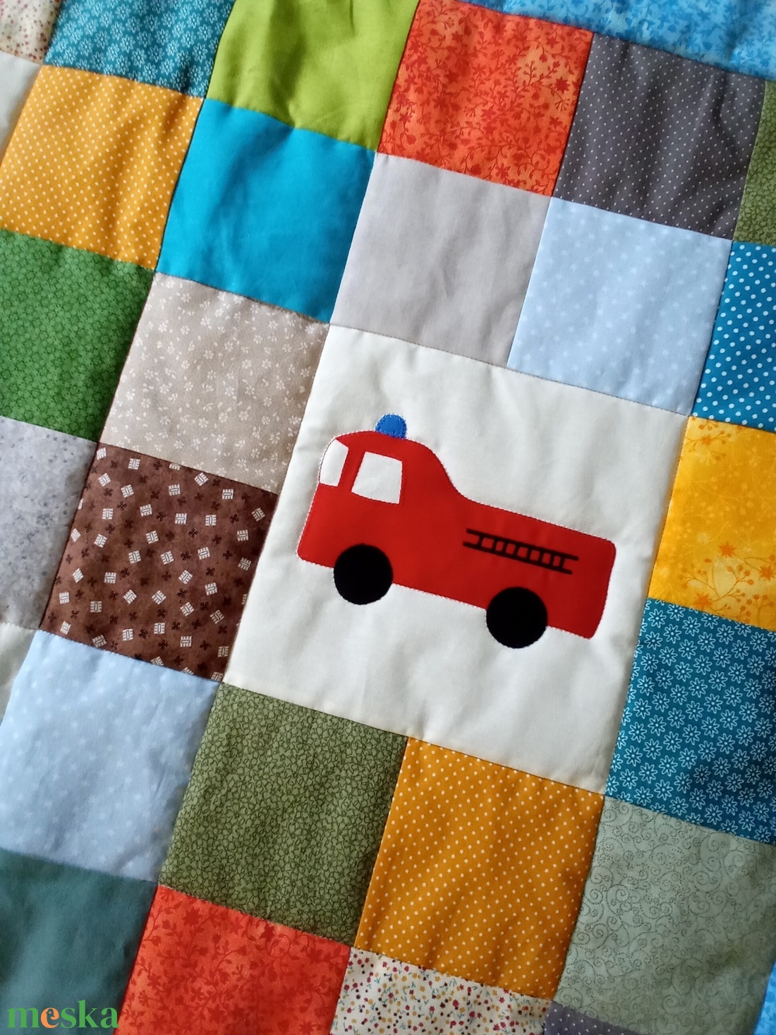 TŰZOLTÓAUTÓS Takaró - baba - mama - baba ágynemű - babatakaró, gyerek pléd - Meska.hu