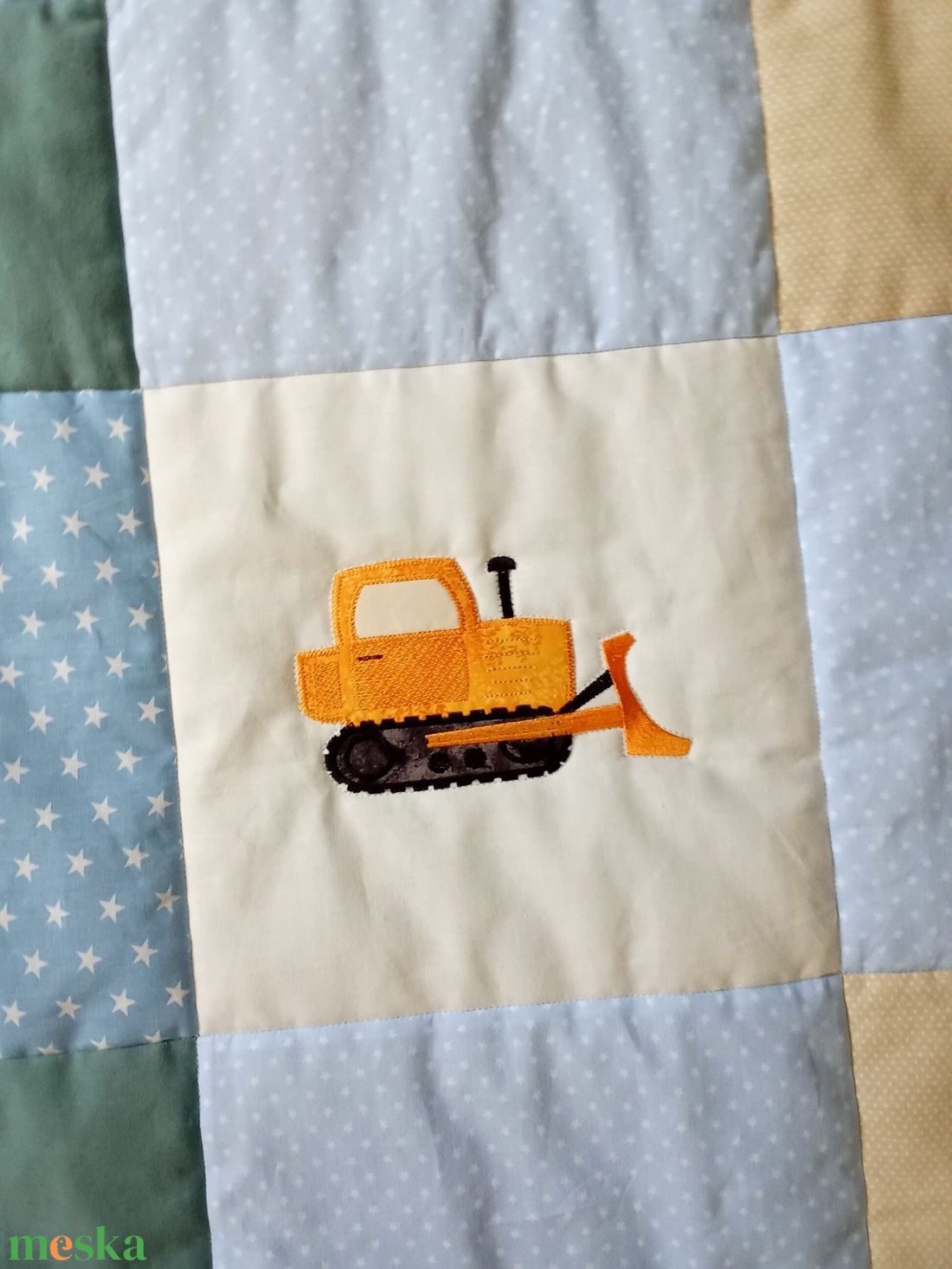 BULDÓZERES Takaró - baba - mama - baba ágynemű - babatakaró, gyerek pléd - Meska.hu