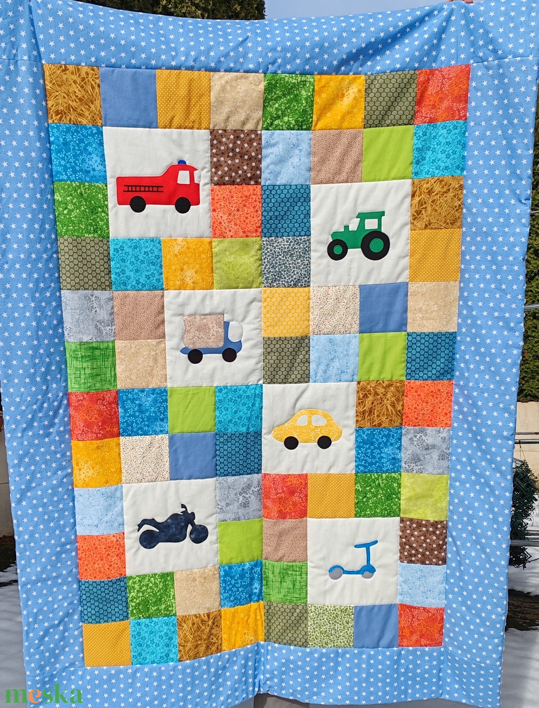 TŰZOLTÓAUTÓS takaró - baba - mama - baba ágynemű - babatakaró, gyerek pléd - Meska.hu