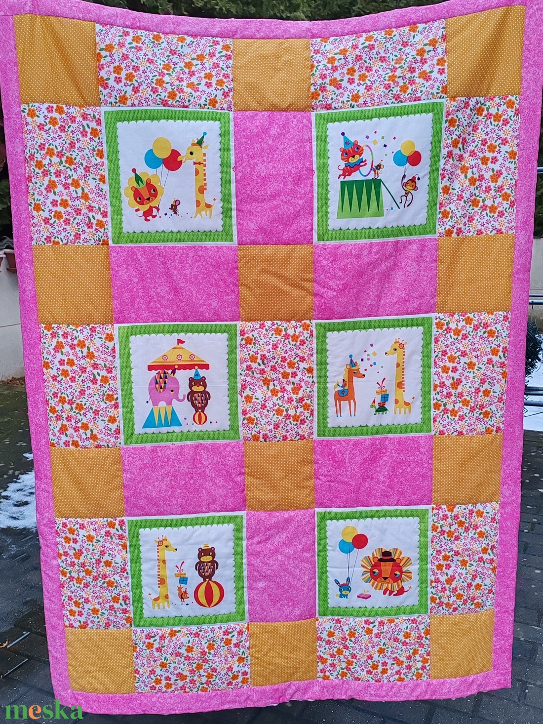 CIRKUSZOS takaró kislányoknak - baba - mama - baba ágynemű - babatakaró, gyerek pléd - Meska.hu