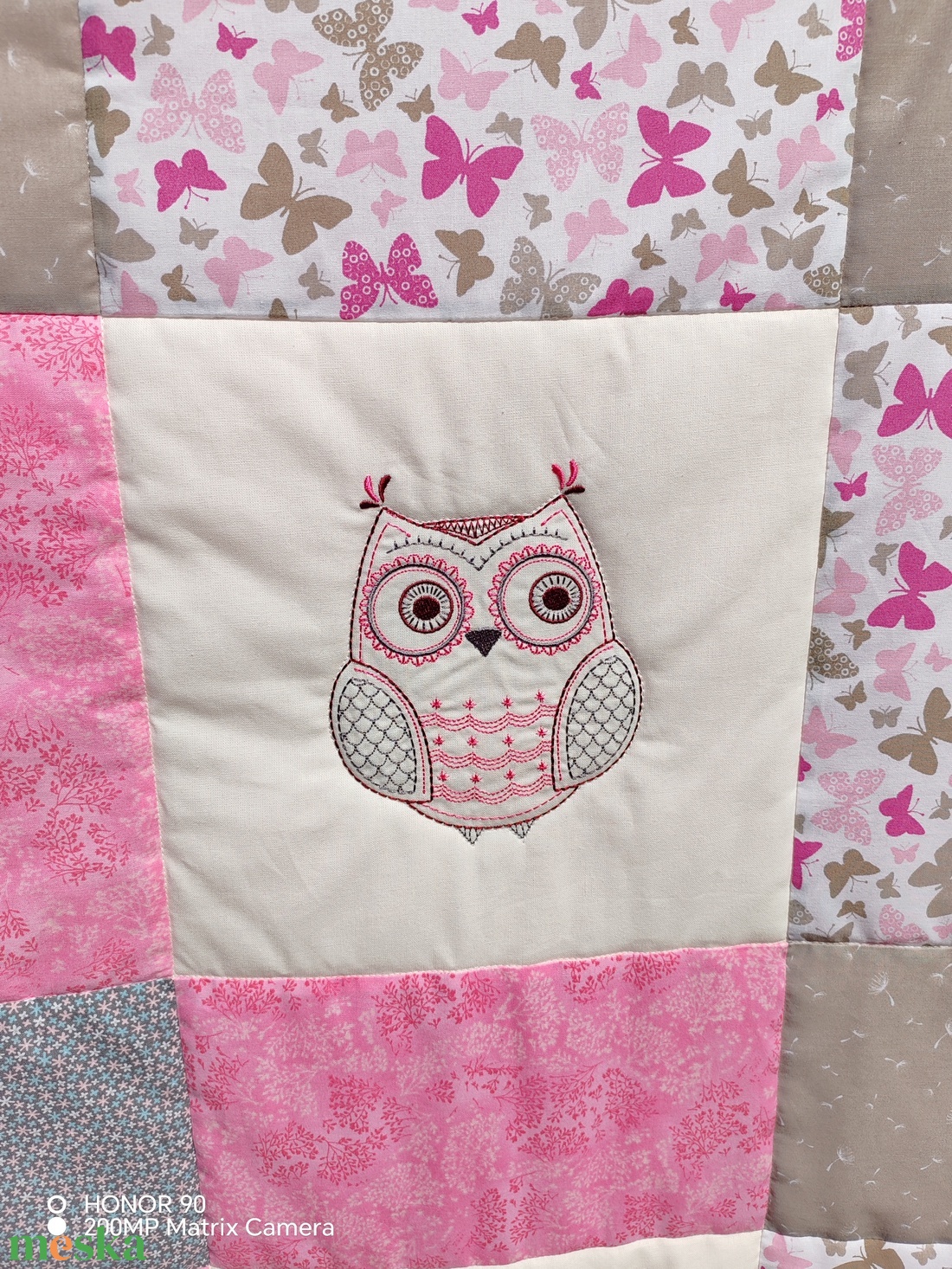 Rózsaszín pillangós, szíves, baglyos takaró - baba - mama - baba ágynemű - babatakaró, gyerek pléd - Meska.hu