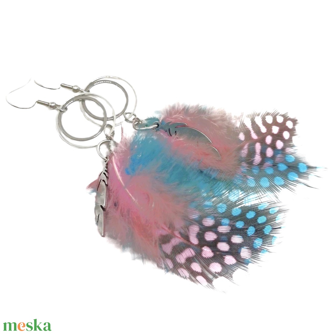 Kolibri - nemesacél, toll, lógós fülbevaló, ékszer - ékszer - fülbevaló - lógó fülbevaló - Meska.hu