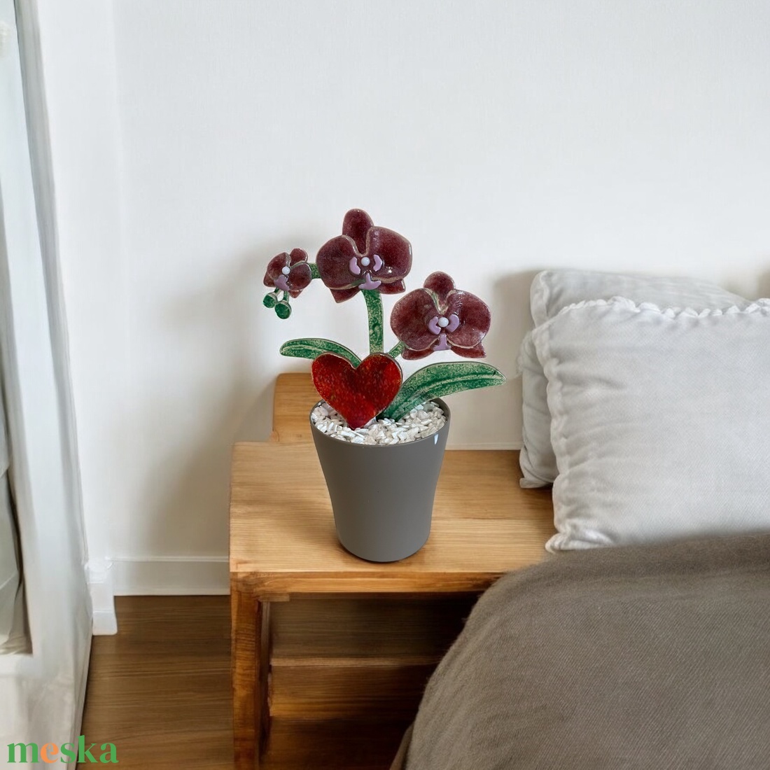 Üveg Orchidea - otthon & életmód - dekoráció - asztal és polc dekoráció - díszüveg - Meska.hu