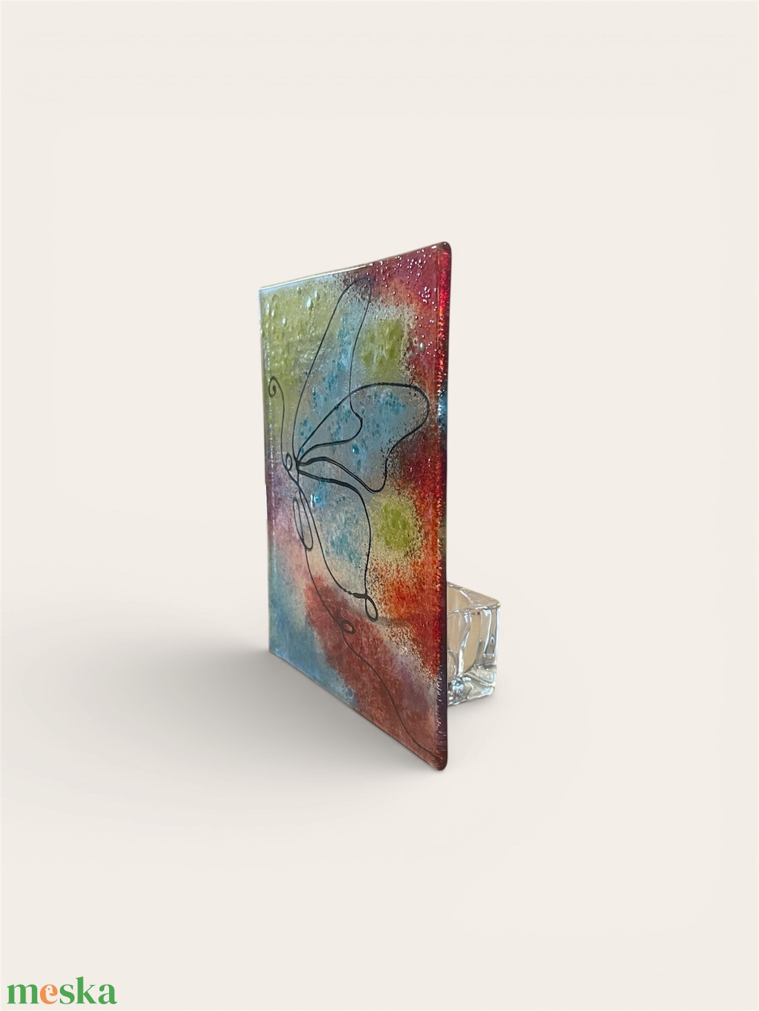 Pillangóvarázs tavaszi üveg mécsestartó - otthon & életmód - gyertya, illat, aroma - mécses és mécsestartó - Meska.hu