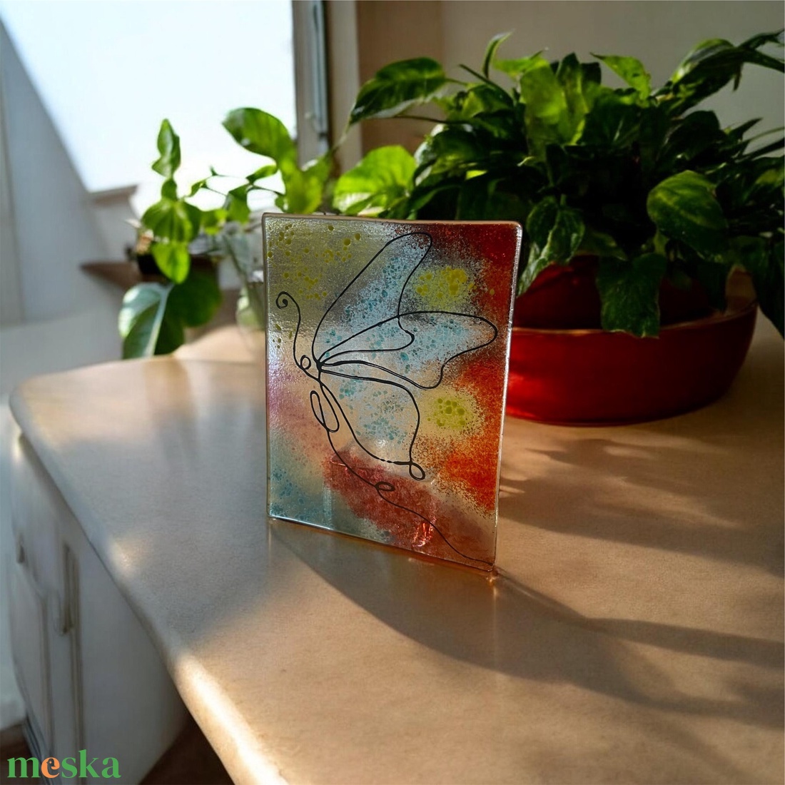 Pillangóvarázs tavaszi üveg mécsestartó - otthon & életmód - gyertya, illat, aroma - mécses és mécsestartó - Meska.hu