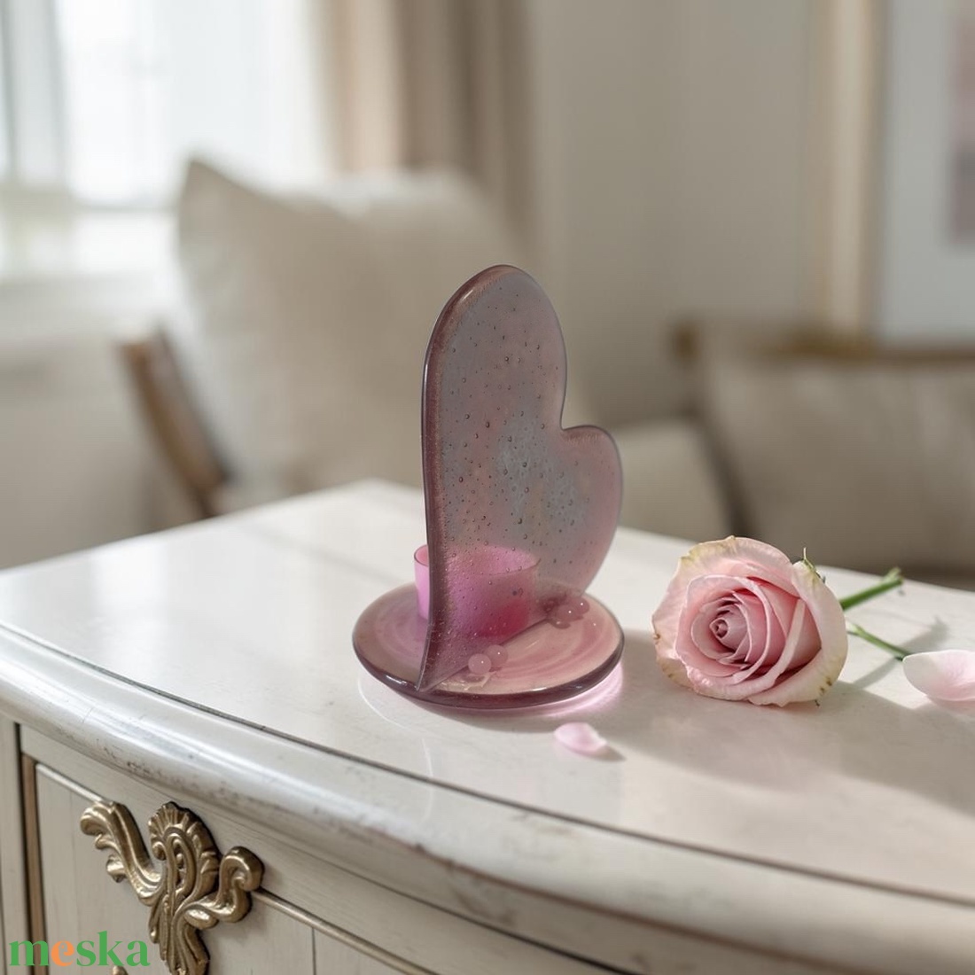 Szív alakú mécsestartó - otthon & életmód - gyertya, illat, aroma - mécses és mécsestartó - Meska.hu