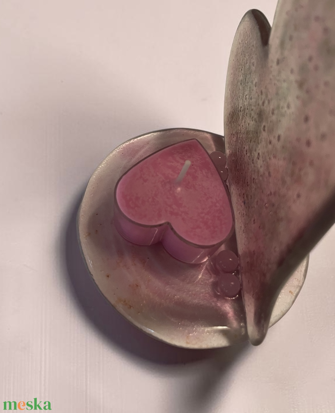 Szív alakú mécsestartó - otthon & életmód - gyertya, illat, aroma - mécses és mécsestartó - Meska.hu