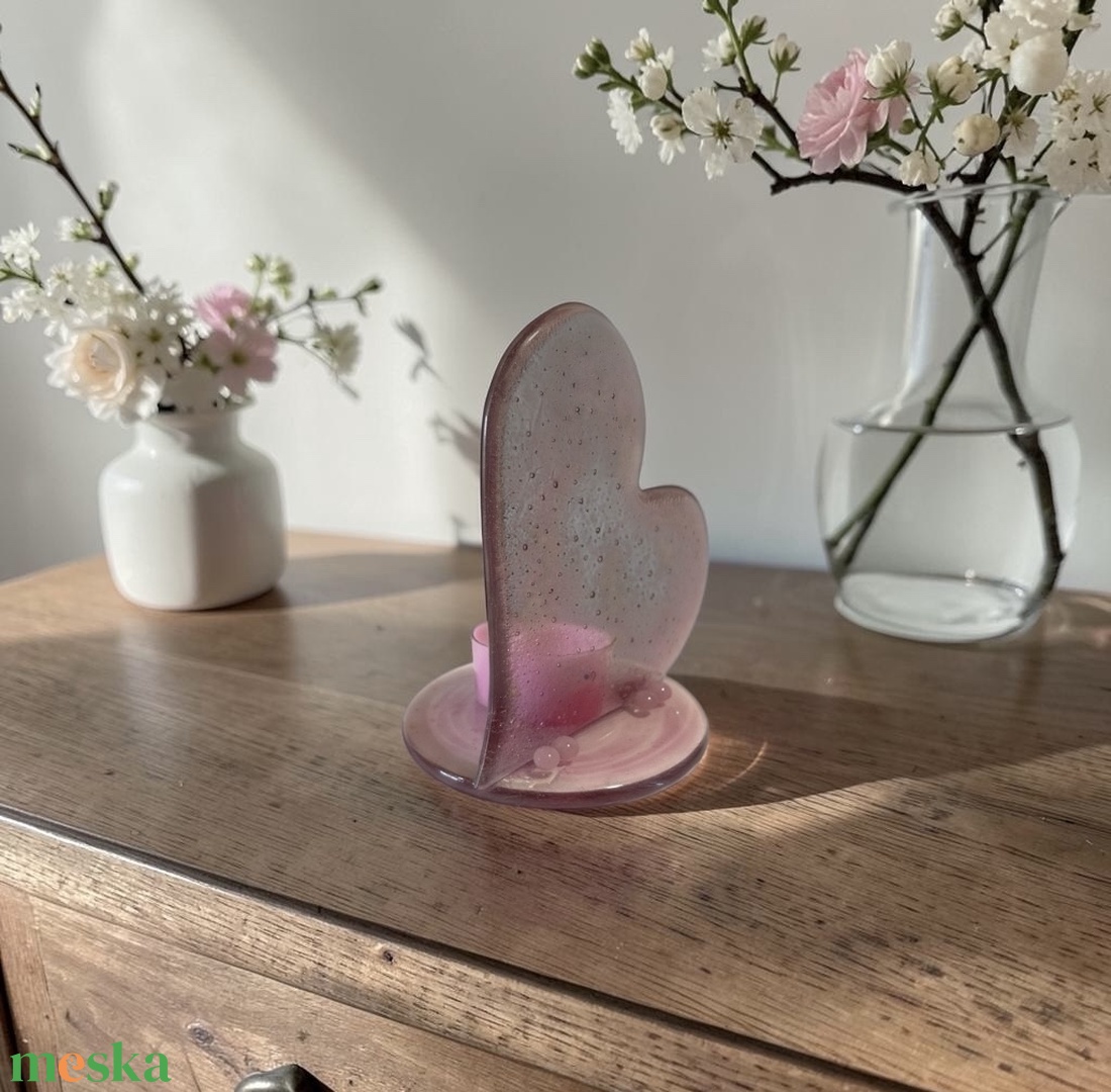 Szív alakú mécsestartó - otthon & életmód - gyertya, illat, aroma - mécses és mécsestartó - Meska.hu
