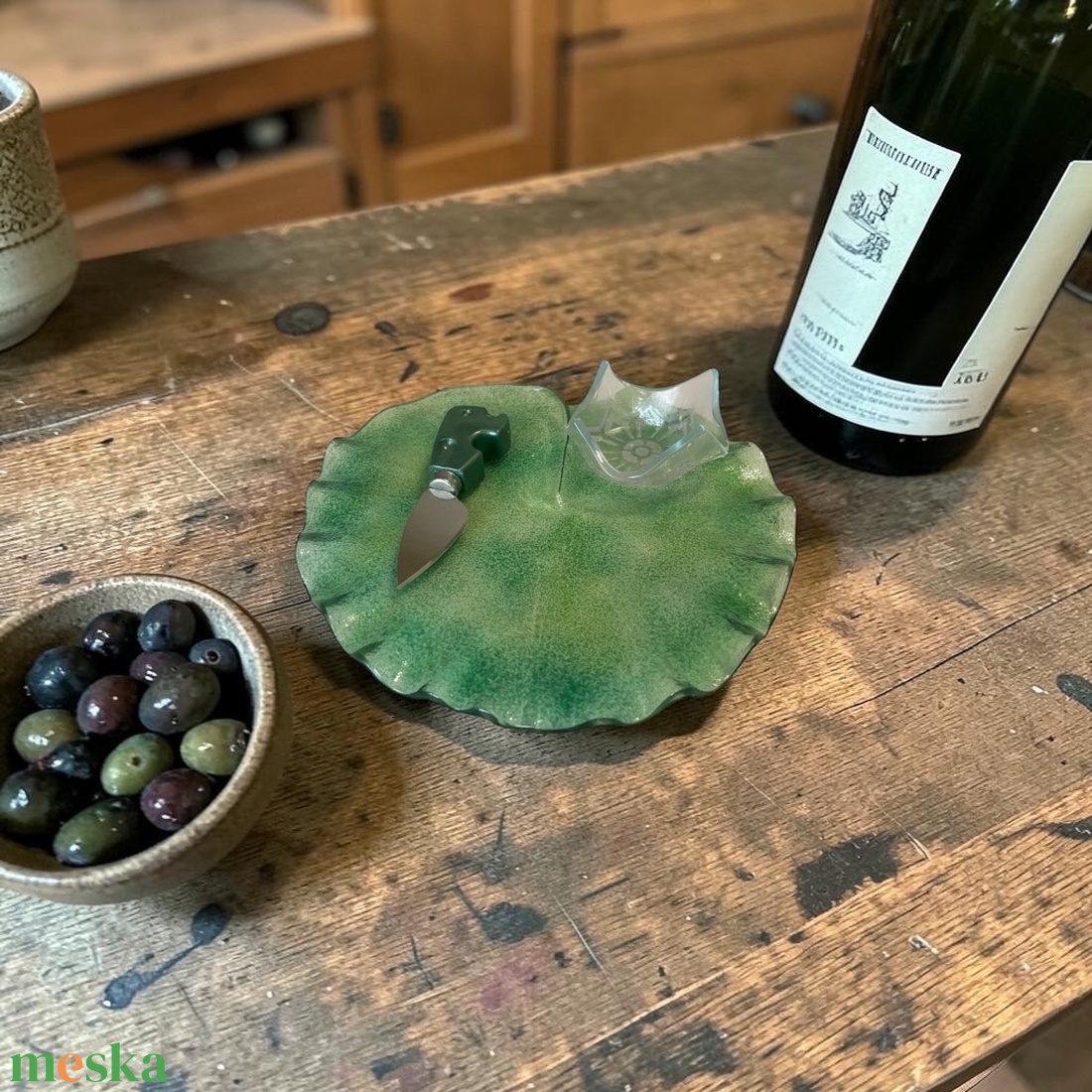 Tavirózsa levél kínáló tál - otthon & életmód - konyhafelszerelés, tálalás - tálalás - kínálótál - Meska.hu