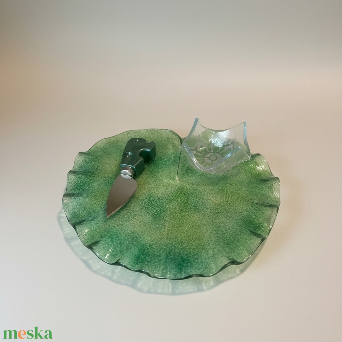 Tavirózsa levél kínáló tál - otthon & életmód - konyhafelszerelés, tálalás - tálalás - kínálótál - Meska.hu