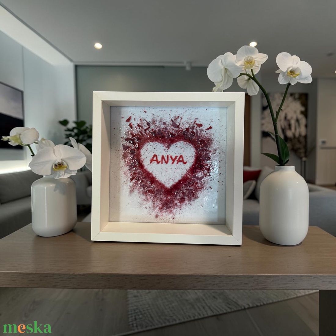 Szívből Neked Anya - üvegkép ajándék, dekoráció - otthon & életmód - dekoráció - kép & falikép - üvegkép - Meska.hu