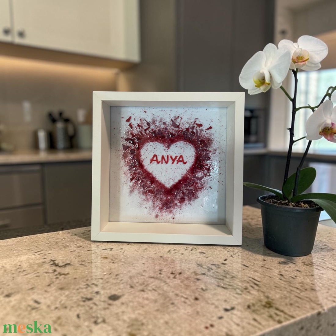 Szívből Neked Anya - üvegkép ajándék, dekoráció - otthon & életmód - dekoráció - kép & falikép - üvegkép - Meska.hu