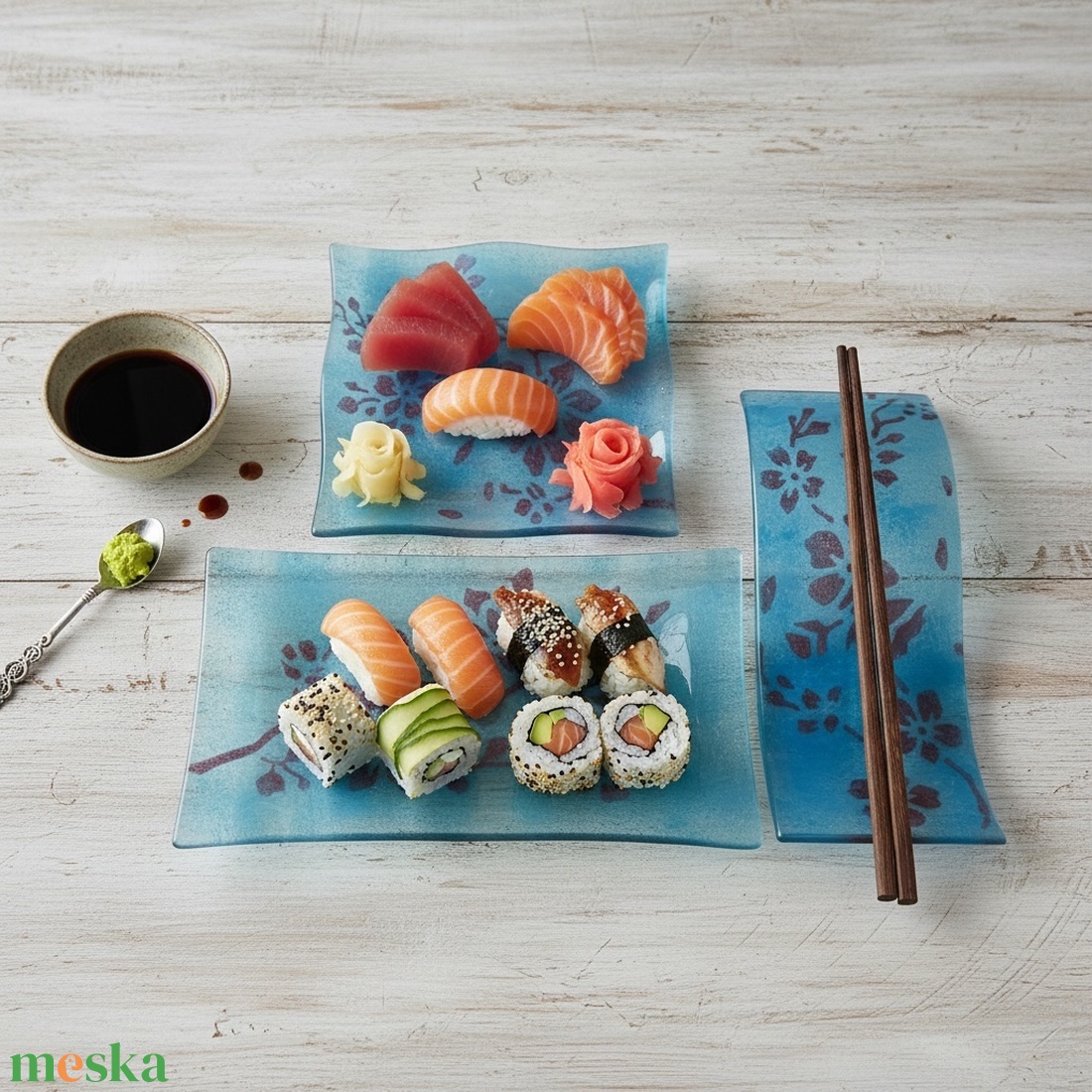 Sushi tál szett - otthon & életmód - konyhafelszerelés, tálalás - tálalás - tányér & étkészlet - Meska.hu