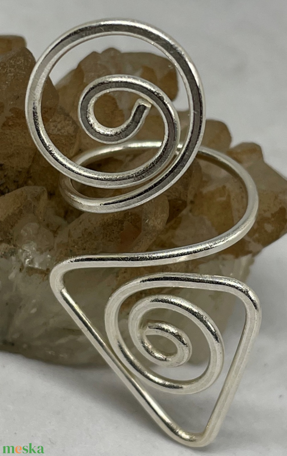 Szemes gyűrű háromszöggel - ékszer - gyűrű - fonódó gyűrű - Meska.hu