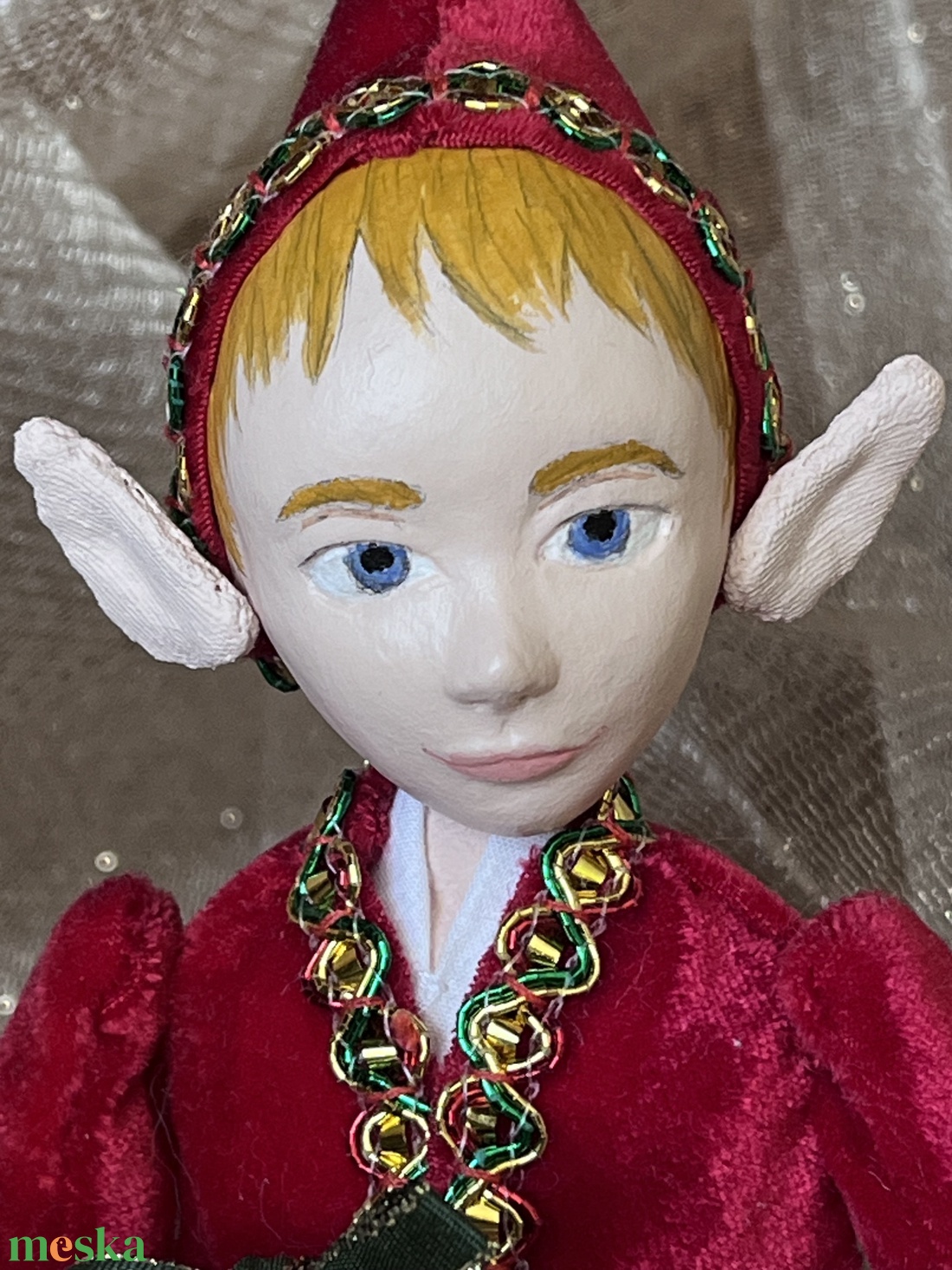 Manó a polcon (piros) - karácsony - karácsonyi lakásdekoráció - karácsonyi manók, figurák - Meska.hu