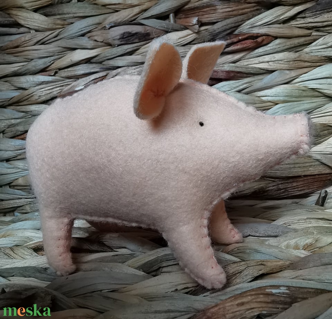 Gyapjúfilc malac - Waldorf-jellegű játék - játék & sport - plüssállat & játékfigura - malac - Meska.hu