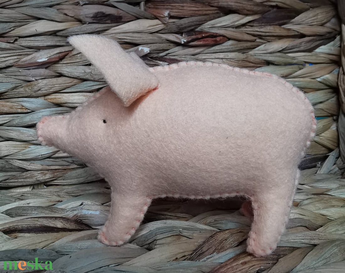 Gyapjúfilc malac - Waldorf-jellegű játék - játék & sport - plüssállat & játékfigura - malac - Meska.hu