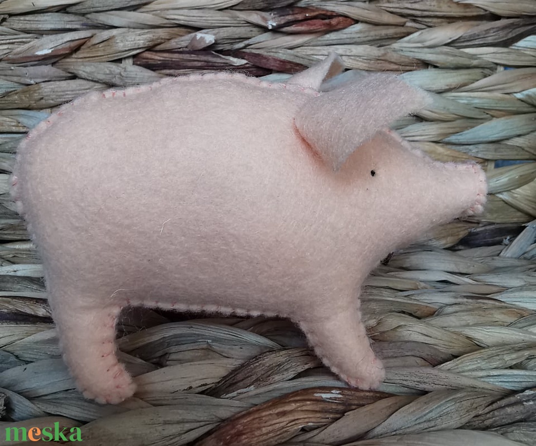 Gyapjúfilc malac - Waldorf-jellegű játék - játék & sport - plüssállat & játékfigura - malac - Meska.hu