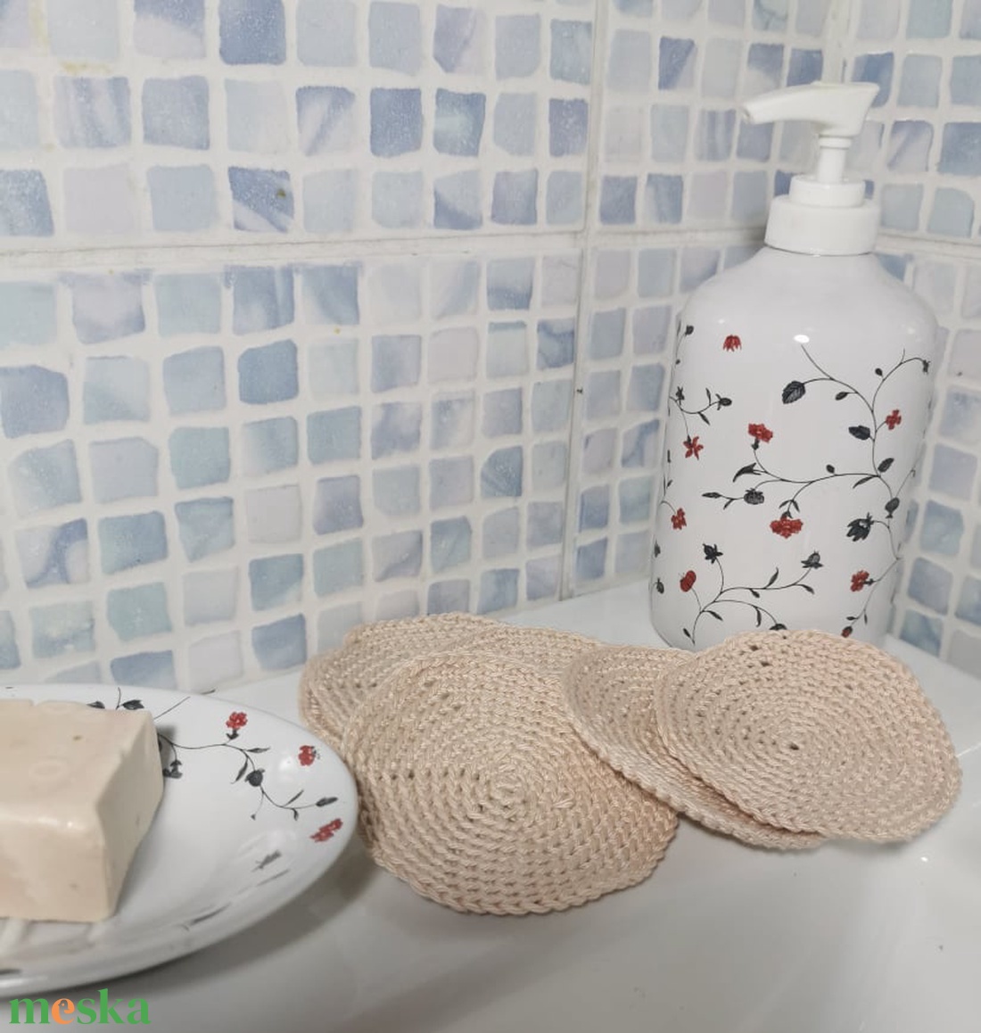 ZERO WASTE HORGOLT KOZMATIKAI KORONG ARCTISZTÍTÓ/SMINKELTÁVOLÍTÓ természetes anyagból,mosható-vasalható,környezettudatos - szépségápolás - arcápolás - arctisztító korong - Meska.hu