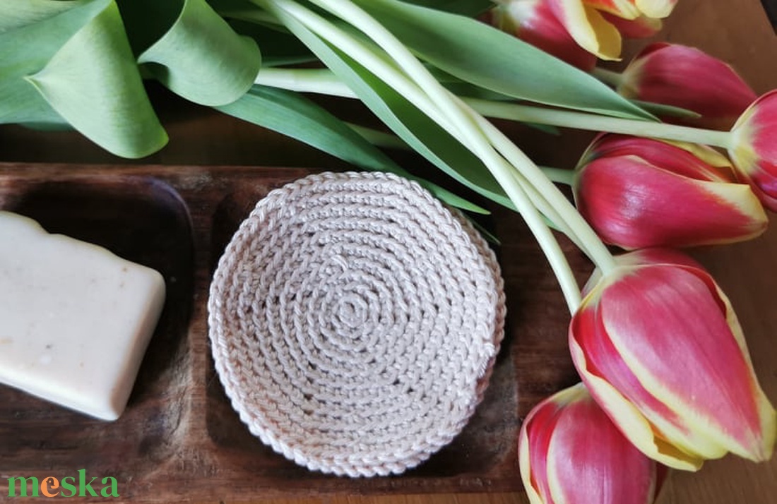 ZERO WASTE HORGOLT KOZMATIKAI KORONG ARCTISZTÍTÓ/SMINKELTÁVOLÍTÓ természetes anyagból,mosható-vasalható,környezettudatos - szépségápolás - arcápolás - arctisztító korong - Meska.hu