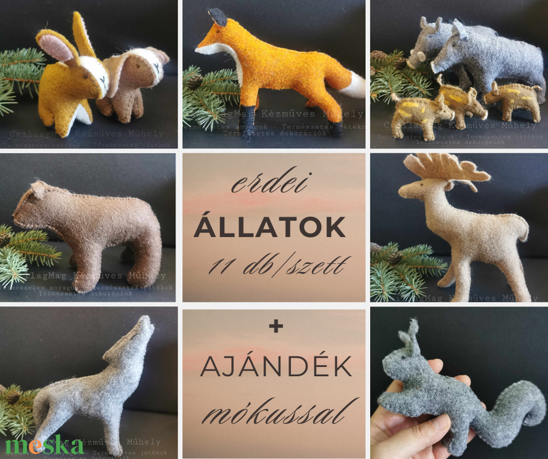 ERDEI ÁLLATOK 11+1 DB/SZETT+AJÁNDÉK MÓKUS! ERDEI ÁLLATOK TERMÉSZETES ANYAGOK GYAPJÚFILC GYAPJÚ NEMEZJÁTÉK ÁLLATFIGURÁK - játék & sport - plüssállat & játékfigura - más figura - Meska.hu ERDEI ÁLLATOK 11+1 DB/SZETT+AJÁNDÉK MÓKUS! ERDEI ÁLLATOK TERMÉSZETES ANYAGOK GYAPJÚFILC GYAPJÚ NEMEZJÁTÉK ÁLLATFIGURÁK - játék & sport - plüssállat & játékfigura - más figura - Meska.hu