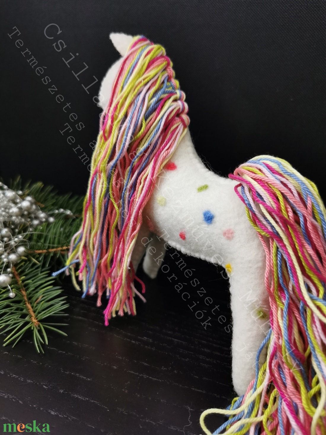 TÜNDÉRPACI CSILLAGMAG-TÜNDÉRLOVACSKA EGYEDI TERMÉSZETES ANYAGOKBÓL GYAPJÚFILC GYAPJÚ WALDORF TERMÉSZETES JÁTÉK PÖTTYÖS  - játék & sport - plüssállat & játékfigura - ló - Meska.hu